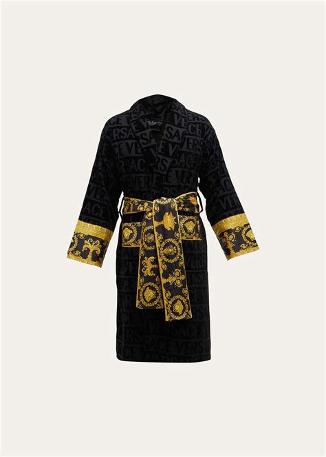 versace robes black|versace unisex barocco sleeve robe.